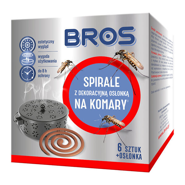 новый инсектицид Bros Spirale Na Komary Z Osłonką 6 Szt